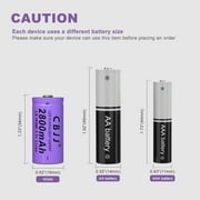 Rechargeable 16340 Battery 3.7V 2800mAh Battery for Streamlight, Headlights, Small Fan, Electronic Devices, Scooters, Doorbells, etc (Purple)