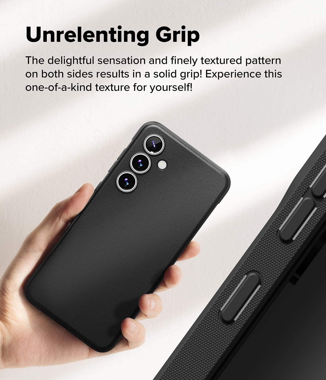 Ringke Onyx for Samsung Galaxy S24 FE Case, Firm Grip Non-Slip Unique Texture Flexible Durable TPU Phone Cover - Black