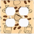 thumbnail image 2 of Metal Light Switch Wall Plate Outlet Cover (Coffee Espresso Mocha Bean Cup Maker Pistachio Beige - Double Duplex), 2 of 2