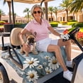 thumbnail image 3 of Golf Cart Seat Covers for 2 Seater,Vintage Daisy Soft Microfiber Cart Seat Towel Blanket,Farmhouse Flower Butterfly Wooden Absorbent Breathable Non Slip Bench Seats Protector for Golf Course 51"x31", 3 of 9