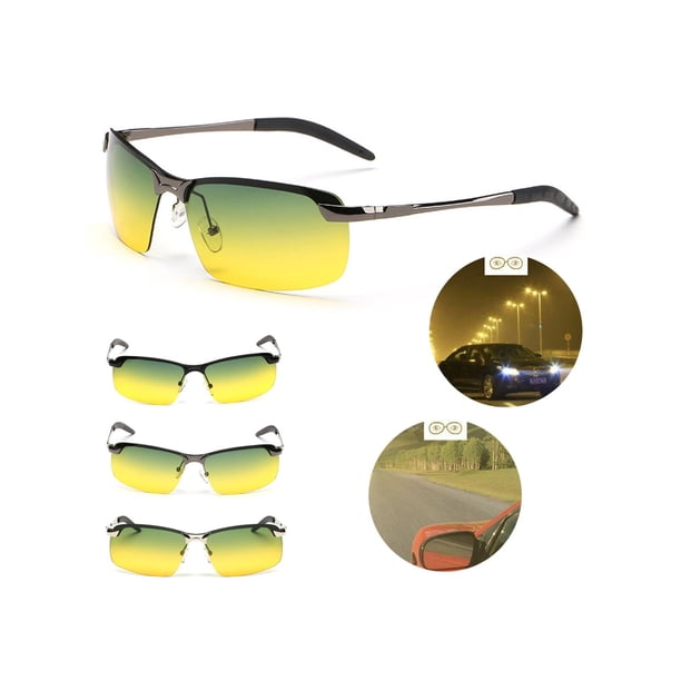 Gafas de sol polarizadas Luxtrada HD con visión diurna y nocturna para hombre, para conducir, pescar, golf, con montura metálica UV400