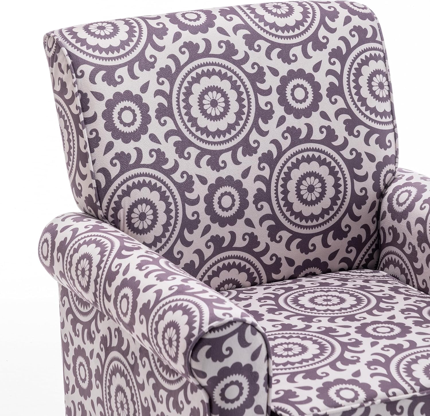 US Pride Furniture Classic Accent Armchair with Birch Wood Frame and Comfortable Rolled Armrests Arm Chairs for Living Room Bedroom and Office Décor 02 Printed Fabric