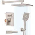 thumbnail image 5 of Shower System Gold  Wall Mounted Shower Faucet Set for Bathroom with  Pressure Rain Shower head and Handheld Shower Head Set  Way Shower Valve Kit  Brushed Gold, 5 of 5