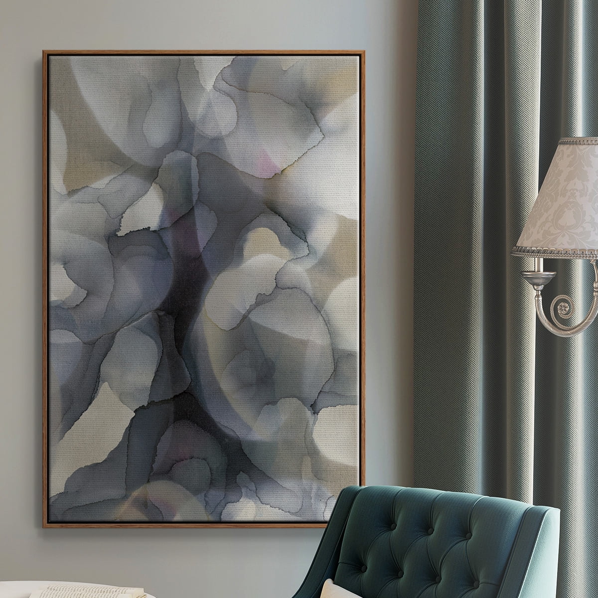 Heavy Weather Framed Premium Gallery Wrapped Canvas - Ready to Hang - 27 x 41 - Walnut Floating Frame