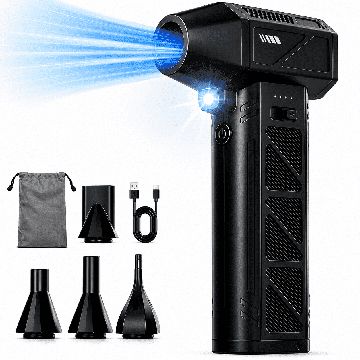 TRAKAR Compressed Air Duster, 180000RPM Brushless Motor Powerful Adjustable Rechargeable Air Blower for PC, Keyboard, Car, Home, Snow & Leaf Cleaning