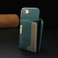 thumbnail image 5 of Dteck Magnetic Case for iPhone SE (2022/2020) /iPhone 8 /iPhone 7 Case, 2 in 1 Wallet Case Detachable Card Holder,Compatible with MagSafe,PU Leather RFID Blocking Credit Slots Zipper Pocket,Green, 5 of 7