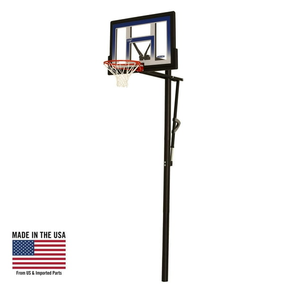 Lifetime 48-inch Adjustable In-Ground Basketball Hoop with Slam-It® Rim, Shatterproof Fusion™ Backboard, Action Grip® Adjustment (90020)