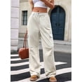 thumbnail image 5 of Women'S Baggy Jeans Pull on Stretchy Loose High Waisted Wide Leg Denim Pants Y2K 90s Khaki XXL, 5 of 6