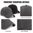 thumbnail image 3 of Gocvo 2 Packs Plain Baseball Cap for Men Women, Adjustable Size Baseball Hat for Casual and Sports Outfits, Black & Dark Gray, 3 of 8