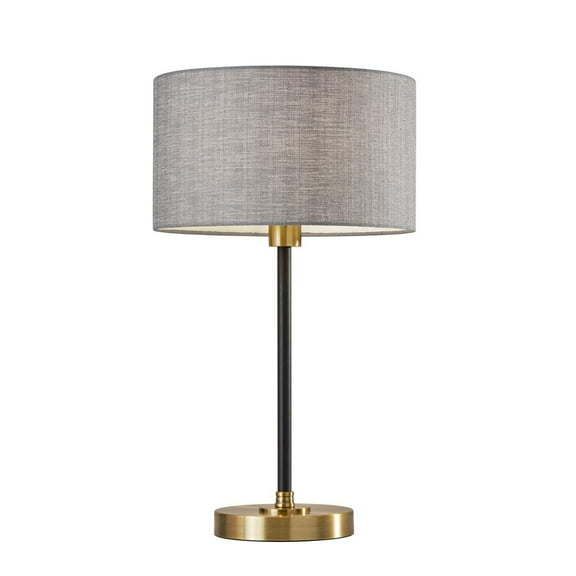 Adesso Bergen Table Lamp, Black and Antique Brass