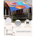 thumbnail image 5 of Sun Shade Sail 12x16Ft Boho Abstract Geometric Teal Blue Orange Uv Block Sunshade Canopy Outdoor Shade Cover Rectangle Shade Cloth For Patio Garden Yard Deck Pergola, 5 of 6