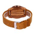 thumbnail image 2 of Relojes de madera para hombre, correa de cuero marrón, reloj informal para padrinos de boda con caja de regalo, regalo para cumpleaños de Navidad Xemadio FLD-3967, 2 of 8