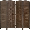 thumbnail image 1 of FDW Cloison Pliante d'Intimité 6 Pieds pour Intérieur, Paravent Portable en Bois, Brun, 1 of 7