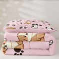 thumbnail image 5 of Manfei Kawaii Dog Twin Comforter Sets, Puppy Paw Print Bedding Set, Pink, Pink Reversible, 2pcs, 1 Comforter and 1 Pillowcase, 5 of 7