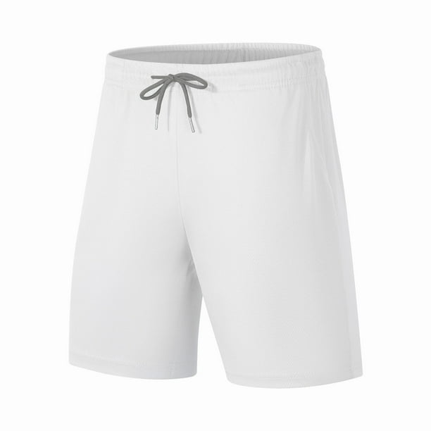 Pantalones de Cintura Elásticos para Hombre, Nuevo Estilo Corto de Cintura con Cordón de Color Sólido con Bolsillos para Uso Casual Y Al Aire Libre