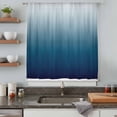 thumbnail image 4 of Navy Blue Ombre Semi Sheer Curtains Drapes for Living Room, Bedroom, French Doors Window 45 Inches Long, Contemporary Gradient Abstract Art Rod Pocket Chiffon Curtain Drapery Voile Draperies Panel, 4 of 8