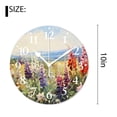 thumbnail image 2 of 10 Inch Wall Clock Battery Operated Silent Clock Decorative for Office, Kitchen, Outdoor, Living RoomOil Painting Flowers Beautiful Field Flowers Lovely, 2 of 4