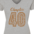 thumbnail image 4 of Inktastic Chapter 40 Fortieth Birthday Leopard Print Women's V-Neck T-Shirt, 4 of 5