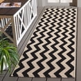 thumbnail image 2 of Safavieh Courtyard Ayden Chevron Indoor/Outdoor Runner Rug, Black/Beige, 2'3" x 10', 2 of 11