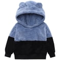 thumbnail image 2 of Splozh Hoodie Boys 2T 3T 4T 5T 6T 7T Unisex Boys Girls Sherpa Hoodie Fleece Lined Hooded Sweatshirt Pullover Kids Fall Winter Hoodies,Blue,4-5 Years, 2 of 8