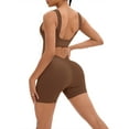 thumbnail image 5 of INSPIRE CHIC Women's U Neck Full Body Shaper Hollow Back Butt Lifter Shapewear Bodysuit L Brown, 5 of 6