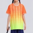 thumbnail image 5 of KPOPLK Boys Athletic Shorts Set - 2 Piece Dry Fit Boys Short Sleeve Shirt & Basketball Shorts - Activewear Gym Short Clothing Size 5-6 Years,Ornge, 5 of 6