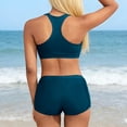 thumbnail image 7 of Xdegoge Tankini Sets for Women Scoop Neck Tummy Control Boyshorts Two Piece Bathing Suits Smooth Stretchy Solid Basic Modest Full Coverage Surfing Swimwear, 7 of 7