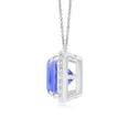 thumbnail image 2 of ANGARA Natural Claw-Set Cushion 2.15 ct Tanzanite Beaded Halo Necklace in 14K White Gold for Women (Size-8mm) | December Birthstone, Anniversary, Jewelry Gift for Women | Natural Tanzanite Necklace, 2 of 9