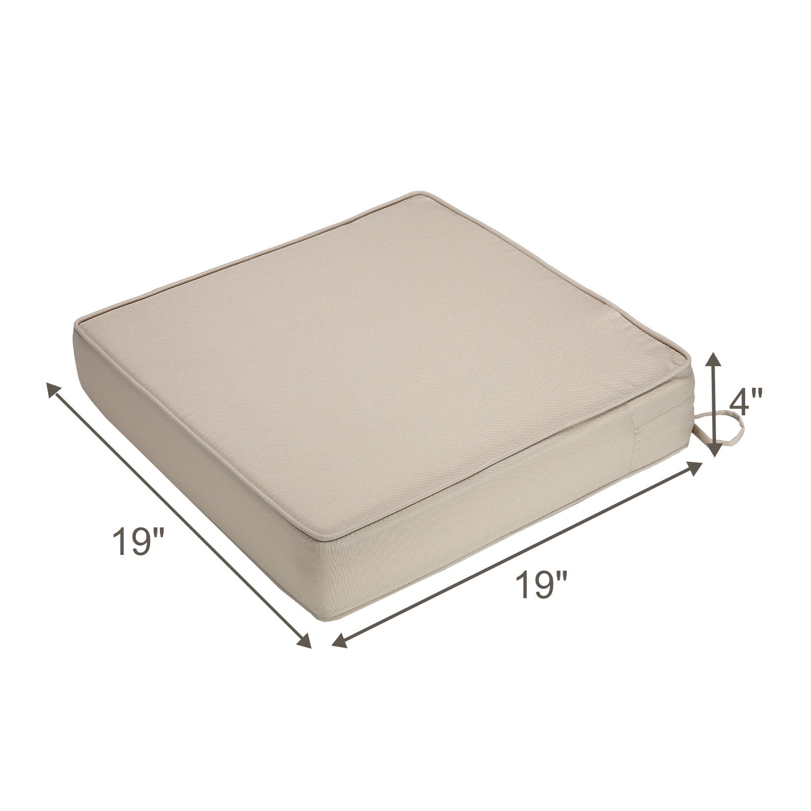 Patio Chair Cushions for Outdoor Furniture 19x19x4 Inch Set of 2, Waterproof Outdoor Seat Cushions, Garden Sofa Couch Thicked Chair Cushions with Ties
