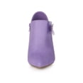 thumbnail image 6 of BLISSFUL STEP Women's Pointed Toe Bow Decor Stiletto Heel Ankle Boots Purple 9, 6 of 7