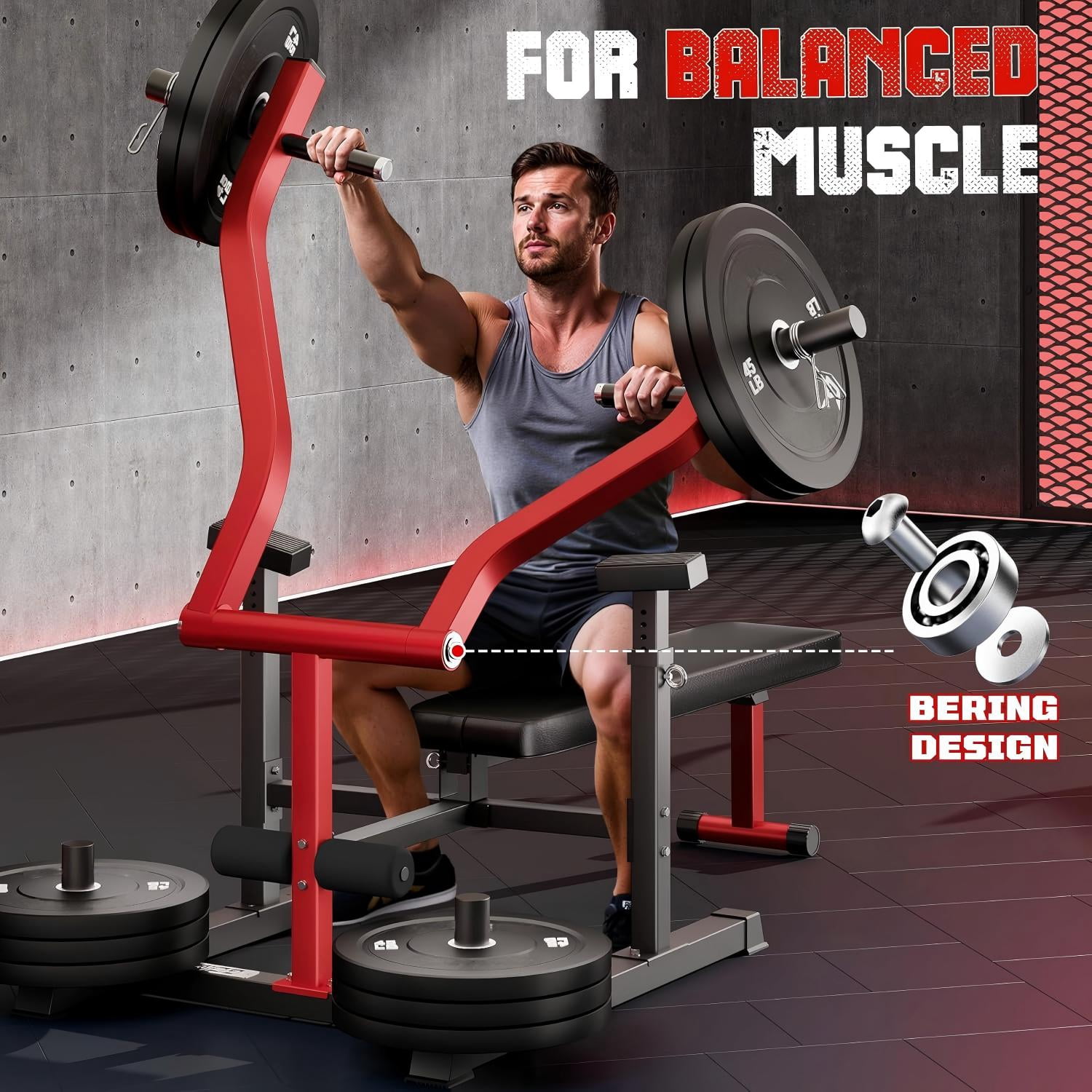 Chest Press Machine, Weight Bench Press Machine with Independent Arms, Adjustable Flat Incline Bench Press for Chest, AB Workout Home Gym Equipment