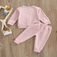 thumbnail image 4 of Sisters Matching 2Pcs Outfits  Letter Pattern Patchwork Long Sleeve  Neck Tops + Elastic Waist Loose Fit Trousers, 4 of 7