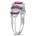 thumbnail image 3 of Everly Women's Created Sapphire and Created Ruby Sterling Silver Ring, 3 of 8