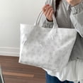 thumbnail image 4 of Stylish Floral Cutout Tote Bag White Waterproof Shoulder Bag Lightweight Spacious Handbag for Beach Travel Shopping Daily Casual Use, 4 of 6
