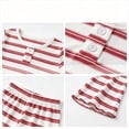 thumbnail image 3 of HZLBSE Little girls Striped Short Sleeve Top & Flare Pants Set, Kids 2-Piece Casual Outfit, Cute Ribbed Knit Loungewear for 2-10 Years, 3 of 5