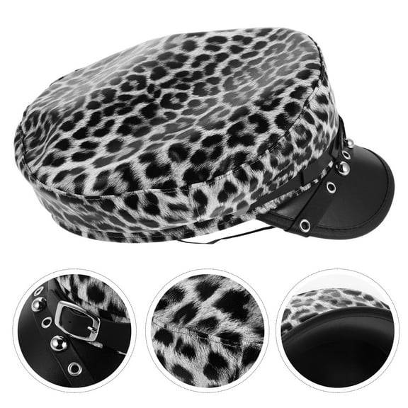 AURARMLET Leopard Print Flat Top Beret, Trendy Animal Design for Decoration