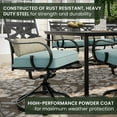 thumbnail image 5 of Hanover Montclair 9-Piece All-Weather Outdoor Patio Dining Set, 8 Swivel Rocker Chairs with Comfortable Seat and Lumbar Cushions, 84"x42" Stamped Rectangle Table, MCLRDN9PCSW8-BLU, 5 of 15