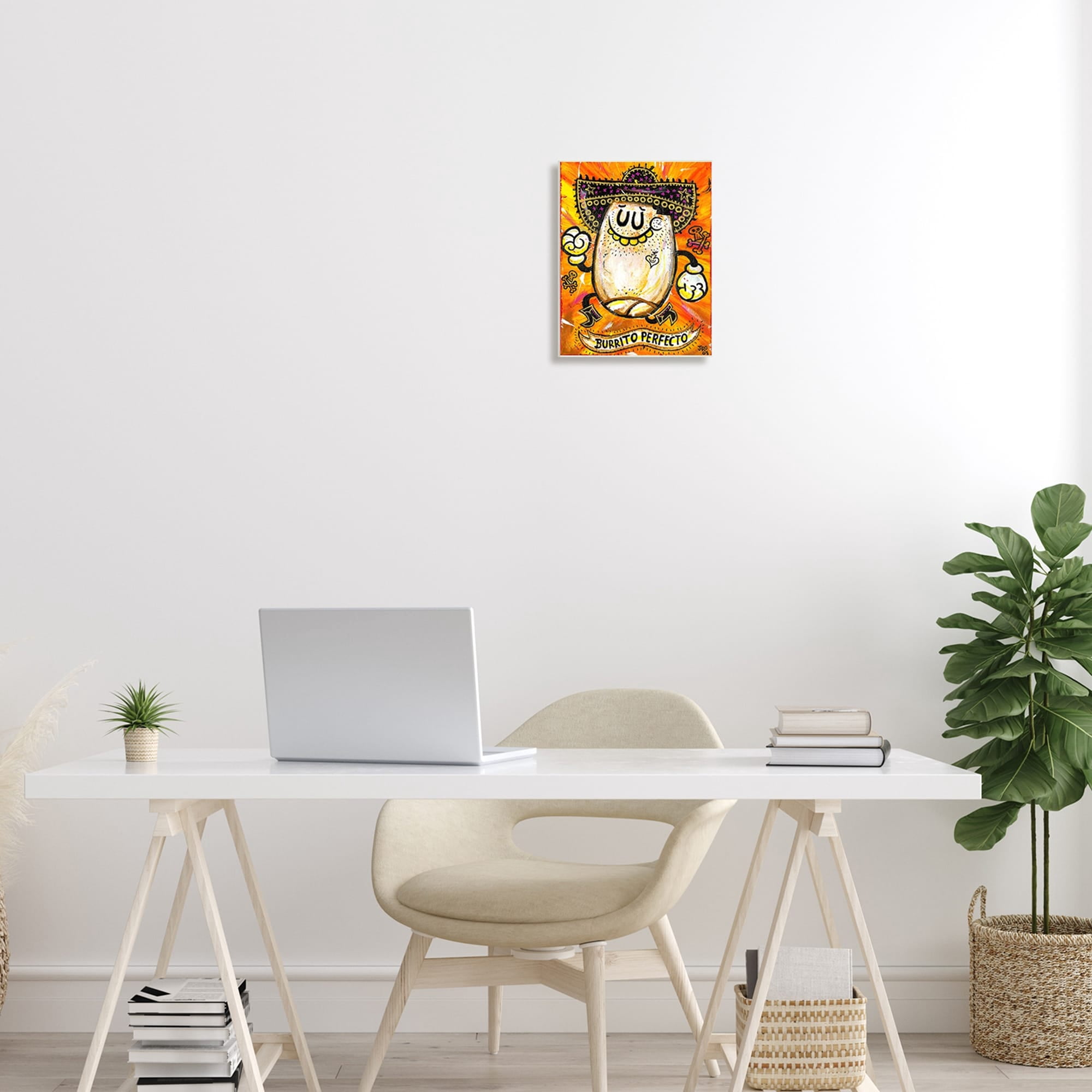 Lively Pop Style Burrito Contemporary Sombrero Hat Food & Beverage Graphic Art Unframed Art Print Wall Art