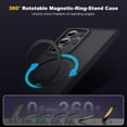 thumbnail image 4 of Case for Samsung Galaxy S23 Ultra with 360° Rotatable  Ring Stand Translucent Case for S23 Ultra 6.8" [Compatible with Magsafe], Black, 4 of 13