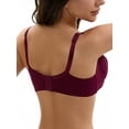 thumbnail image 3 of INSPIRE CHIC Women's V Neck Adjustable Strap Underwire Push Up Bras, Available in Plus Size E 48 Dark Red, 3 of 5