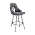 thumbnail image 2 of Home Square 2 Piece Faux Leather and Stainless Counter Stool Set in Vintage Gray, 2 of 9