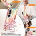 thumbnail image 3 of CASEFIV for Samsung Galaxy S26 Case,[Magnetic Invisible Stand][Military-Grade Drop Protection] Slim Glossy Marble Pattern Back Shockproof Protective Phone Cover,Rose Gold Marble, 3 of 6