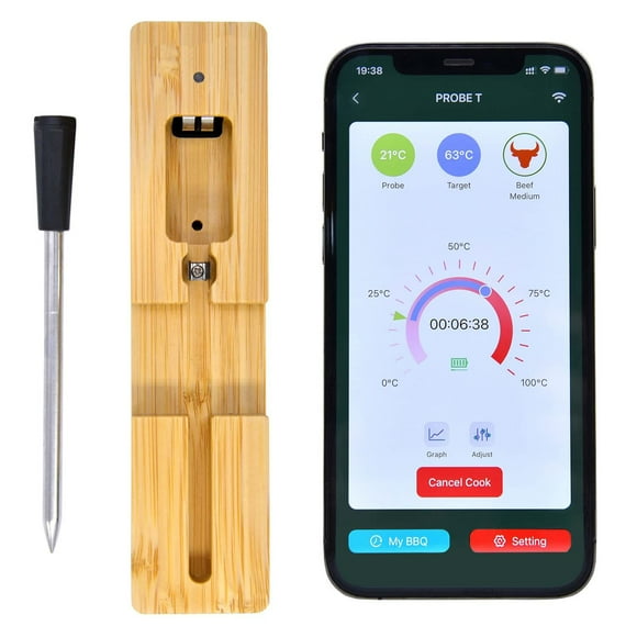 Mistaha Smart Meat Thermometer with Bluetooth | 150ft Wireless Range | for The Oven, Grill,