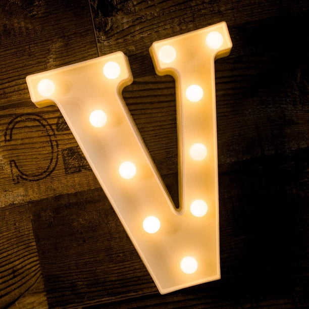 Luces LED con letras, letrero iluminado, letrero con letras para luz nocturna, boda/fiesta de cumpleaños, lámpara de Navidad alimentada por batería, decoración de Bar para el hogar brillar Electrónica