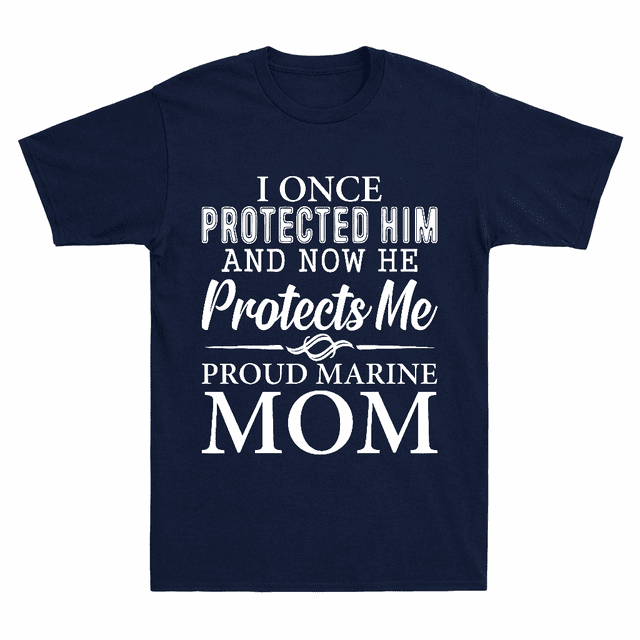 L'A Protégé Maintenant Il Me Protège Maman Marine Rétro Militaire T-Shirt Unisexe V41495