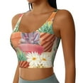 thumbnail image 2 of Vsdgher Succulent And Cactus Print Women Sleeveless Athletic Tank Top Built-in Bra Camisole Sports Vest for Yoga Running Fitness Exercise with Removable Pads, 2 of 8