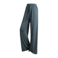 thumbnail image 4 of Lmnyox Women's Summer Wide Leg Pants Casual Elastic Waist Lounge Pants with Pocket Lightweight Trousers, 4 of 5