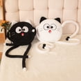 thumbnail image 5 of Funny Cat Plush Pillow Long Bendable Limbs Soft Stuffed Animal Cute Character Plush Toys Cuddle Cushion for Home Bedroom Decor Playtime Gift for Student and Adults White 1 Pack, 5 of 9
