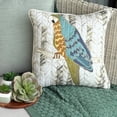 thumbnail image 2 of Pillow Cover, Green 22"x22" (55x55 cm) Throw Pillow Covers, Linen Macau Bird, Applique & Jute Embroidery Throw Pillows, Nature & Floral Pattern Contemporary - Macau Beauty, 2 of 11