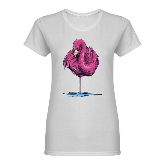 Realistic Flamingo Design Shaped T-Shirt Women -Image by Shutterstock, Female Large